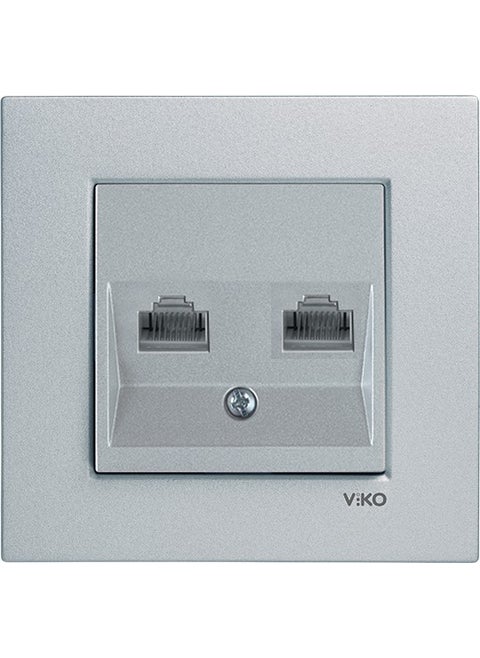 Novella Silver Single Data Socket Cat6 Framed