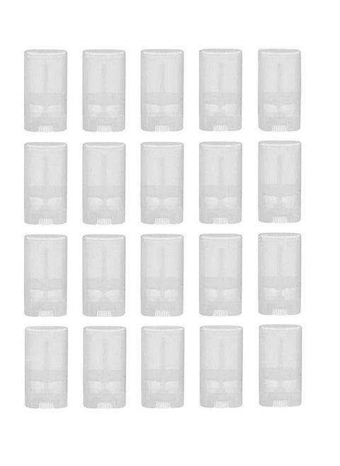 20Pcs 15Ml/0.5Oz Empty Clear Plastic Oval Lipstick Tubes Refillable Diy Homemade Deodorant Container Vials Aromatherapy Heel Balm Holder Oval Lipstick Lip Balm Lip Gloss Case
