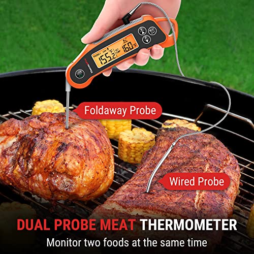 ThermoPro TP710 Instant Read Meat Thermometer Digital for Cooking, 2-in-1 Waterproof Kitchen Food Thermometer with Dual Probes and Dual Temperature Display for Oven, Grilling, Smoker & BBQ - Image 2