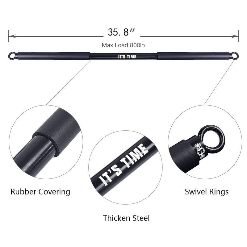 INNSTAR Portable Resistance Bands Bar, Workout bar for Powerlifting Strength Training Cardio Exercise and Home Gym(Black-38") - Image 2