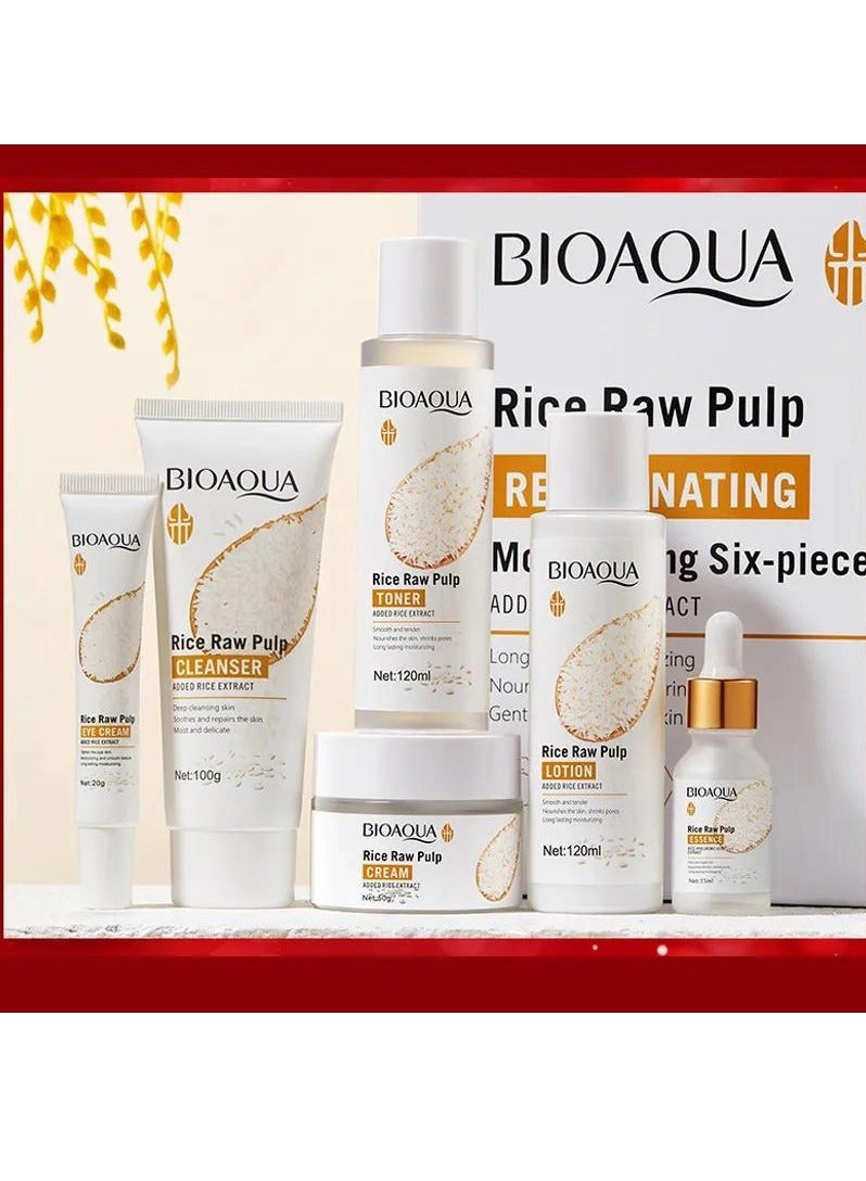 BIOAQUA سيروم العناية بالبشرة من بيواكوا بخلاصة الأرز لمكافحة الشيخوخة وتفتيح البشرة مجموعة العناية بالبشرة - Image 4