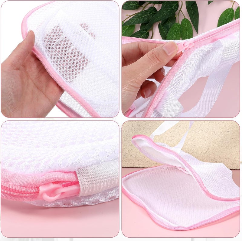 LIQWEI 2 Pack Large Bra Laundry Bags for Washing Machine, Brassiere Wash Bags for Laundry, Lingerie Bag for Washing Delicates, Pink Bra Washer Protector - Image 3
