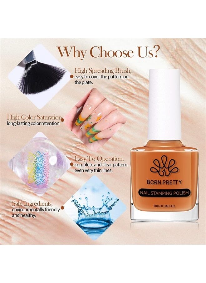 Stamping Nail Polish 12Colors Fall Winter Stamping Polish Set for Stamp Nails