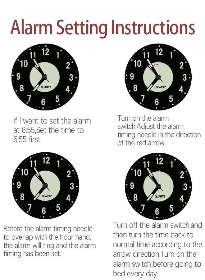 Bukela Twin Bell Alarm Clock, Loud Alarm Clock with Backlight, Silent Clock for Bedroom Home or Office, Great for Heavy Sleepers - Image 4