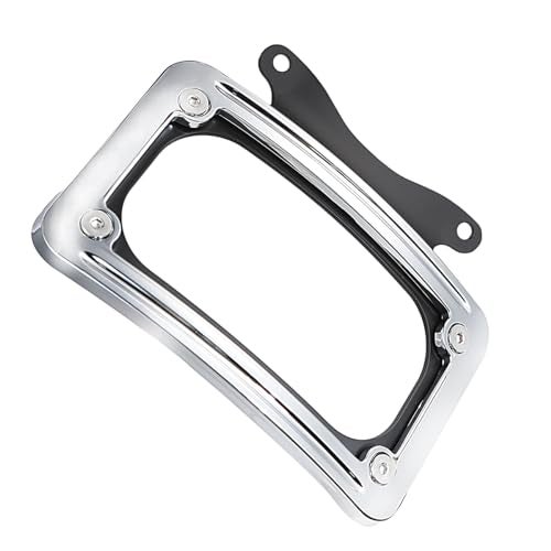 Rudyness Black Curved Laydown License Plate Mount Bracket for Harley 20102023 Touring BlackChrome - Image 3