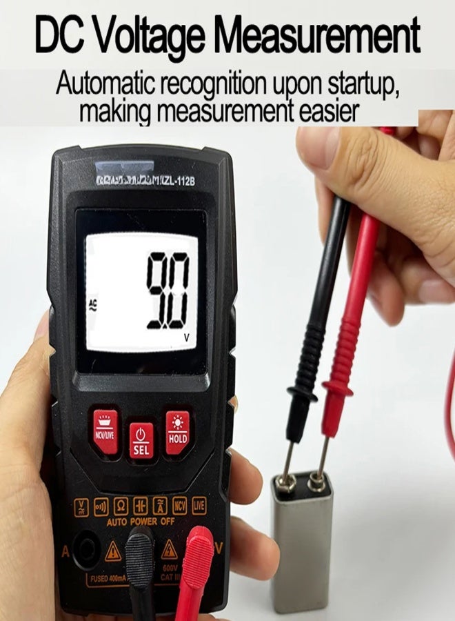 Professional Digital Multimeter Color Display Handheld Multimeter NCV  Tester Professional Voltage Current Capacitance Resistance Diode Measurement Meter with Flashlight Automatic Shutdown Function - Image 5