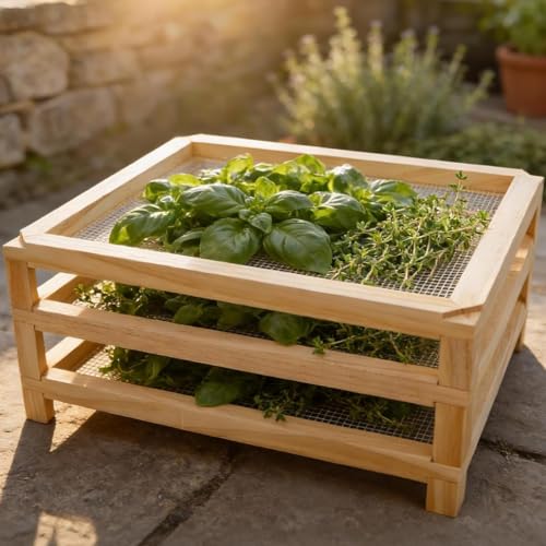 Tnstbiee 3Layer Stackable Wooden Herb Drying Rack 1181574in NoDrill Drying Herbs Dry Flowers Plant Specimens Pasta Small Space Organization Unique Gift for Gardeners Craft Enthusiasts - Image 1