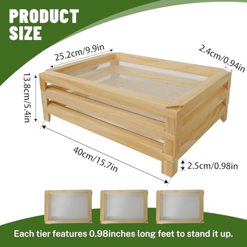 Tnstbiee 3Layer Stackable Wooden Herb Drying Rack 1181574in NoDrill Drying Herbs Dry Flowers Plant Specimens Pasta Small Space Organization Unique Gift for Gardeners Craft Enthusiasts - Image 3