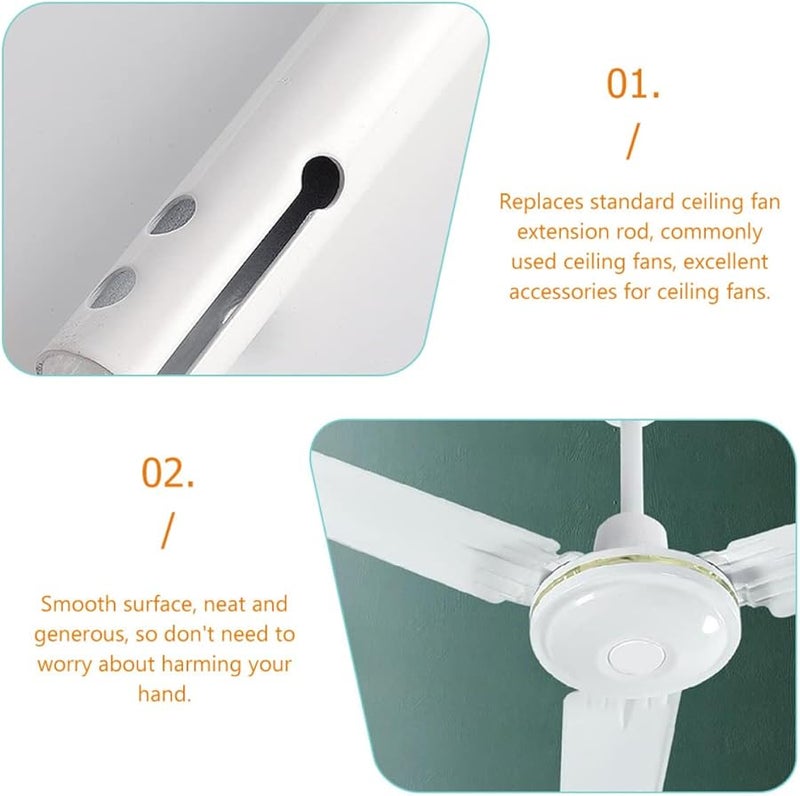 Ceiling Fan Extension Rods 2Pcs Iron Material Downrod Pole Accessories - Image 4