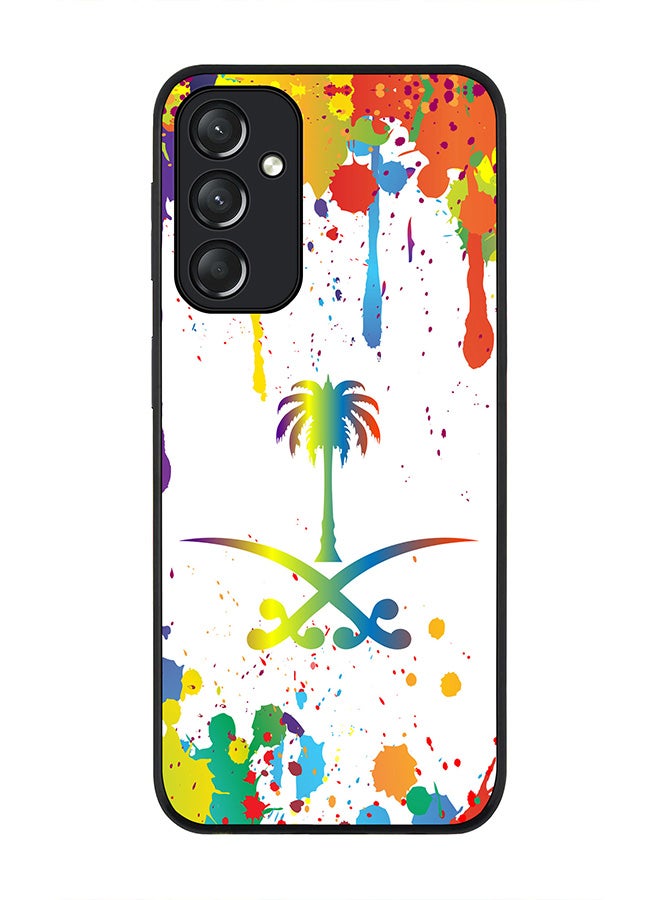Stylizedd Rugged Black edge case for Samsung Galaxy A05s, Slim fit Soft Case Flexible Rubber Edges Anti Drop TPU Gel Thin Cover- Colorful Saudi - Image 1