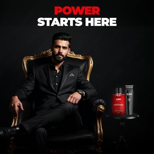 BEARDO بياردو آيب-إكس برايم 3 في 1 مقص للشعر + عطر جودفاذر إي دي بي للرجال | مقص للذقن والأنف والأذن مع شحن تايب-سي | عطر طويل الأمد حار، 100 مل | مجموعة هدايا للعناية والعطور للرجال، الزوج، الحبيب - Image 3