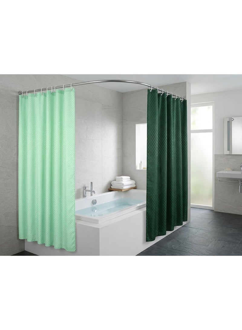 One-piece shower curtain, very durable, made of waterproof polyester with hanging loops. Excellent quality, available in mint green and olive green. - Image 2
