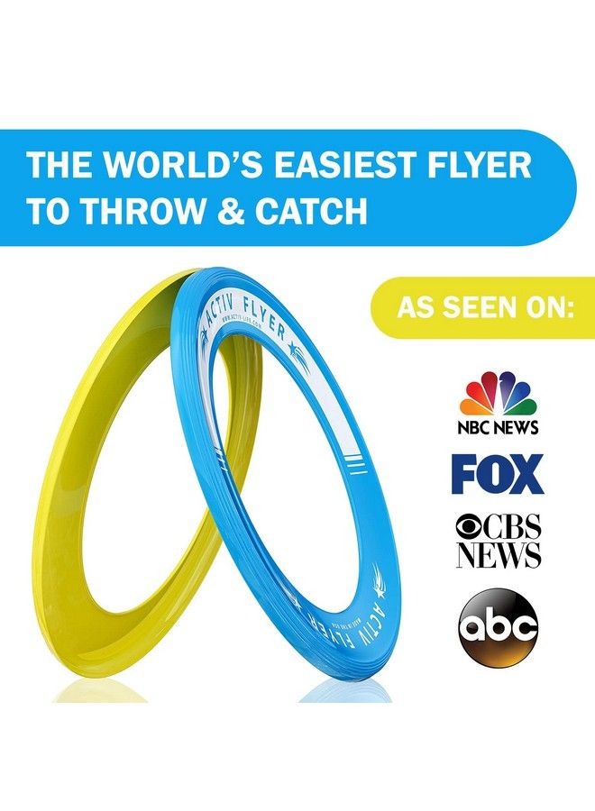 Activ Life The Active Flyer Flying Disc: Aerodynamic Frisbee Rings Outdoor Toys & Summer Fun Beach Toys For Kids Boys Or Girls Of All Ages The Perfect Outdoor Toy Gift 2Pack Cyan/Yellow - Image 3