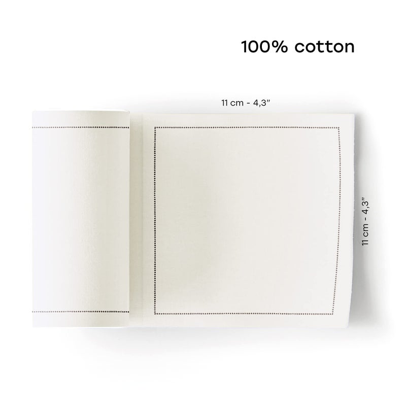 My Drap Basics Cotton Cocktail Napkin, 50 Per Roll, Cream, 4.3 x 4.3 Inch - Image 2