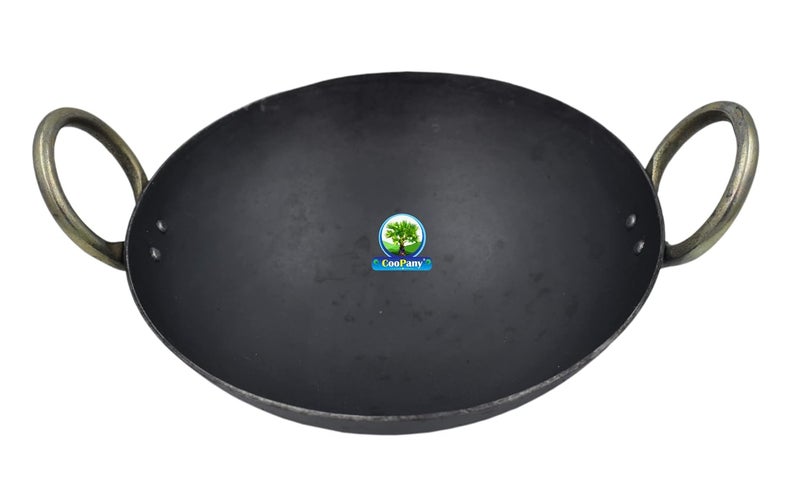 CooPany Traditional Multipurpose Use Iron KadaiIron Fry PanThick Bottom Iron Fry Pan 10 INCH - Image 2