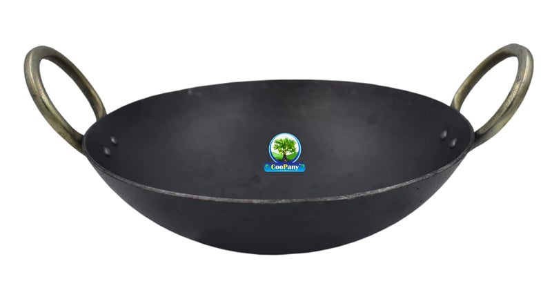 CooPany Traditional Multipurpose Use Iron KadaiIron Fry PanThick Bottom Iron Fry Pan 10 INCH - Image 1
