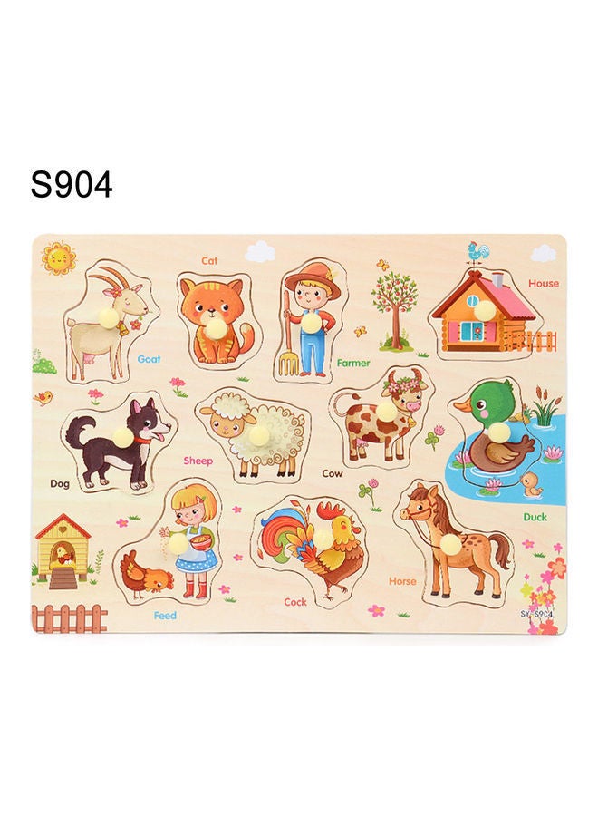 NIBEMINENT Farm Themed Wooden Puzzle Set