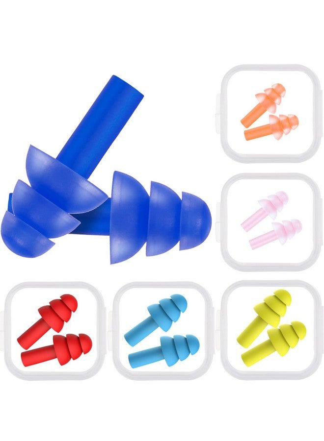 Bememo 6 أزواج من سدادات الأذن للأطفال للسباحة مانعة للضوضاء قابلة لإعادة الاستخدام لساعات النوم والسباحة 6 ألوان متنوعة (ألوان جديدة) - Image 1