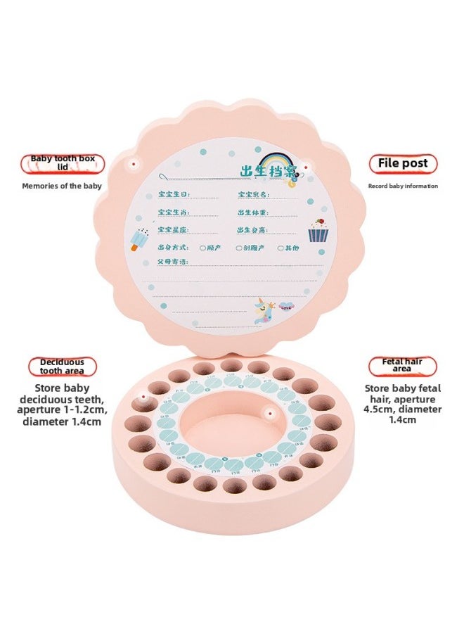 Generic Baby And Young Children Early Education Primary Teeth Memorial Gift Box Baby Boys And Girls Teeth Collection Fetal Hair Preservation Wooden Toy-Color:Blue-Zodiac Chicken  - Image 4