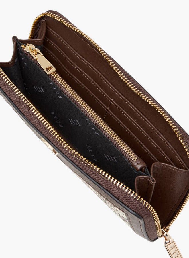 ELLE Monogram Print Zip Around Wallet  - Image 5