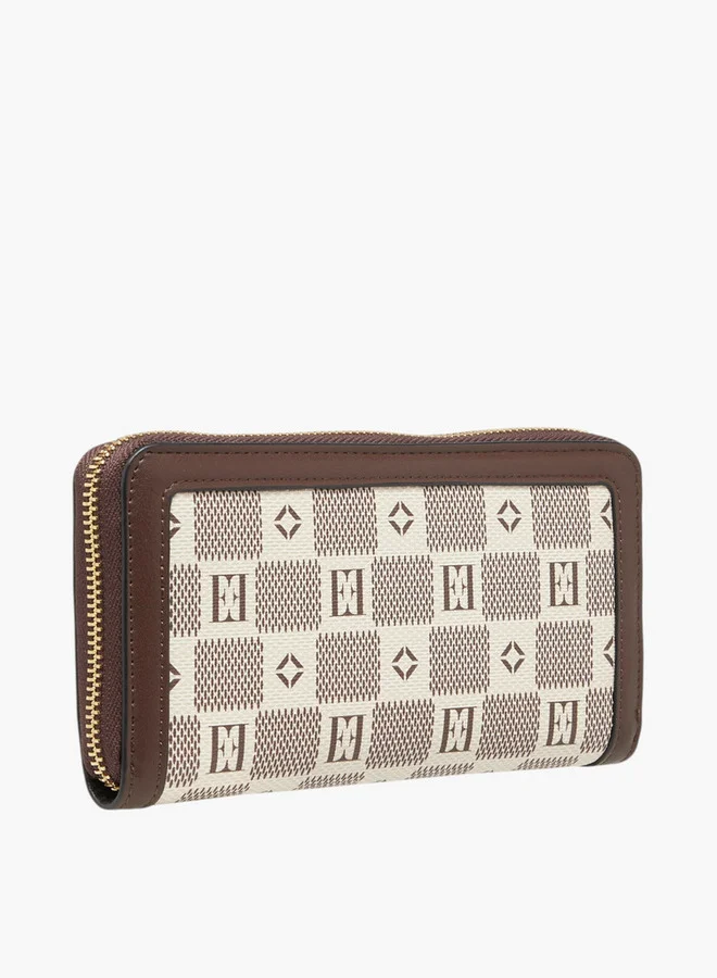 ايل Monogram Print Zip Around Wallet