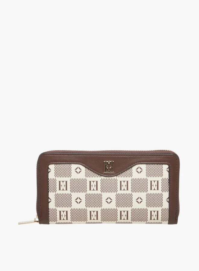 ايل Monogram Print Zip Around Wallet