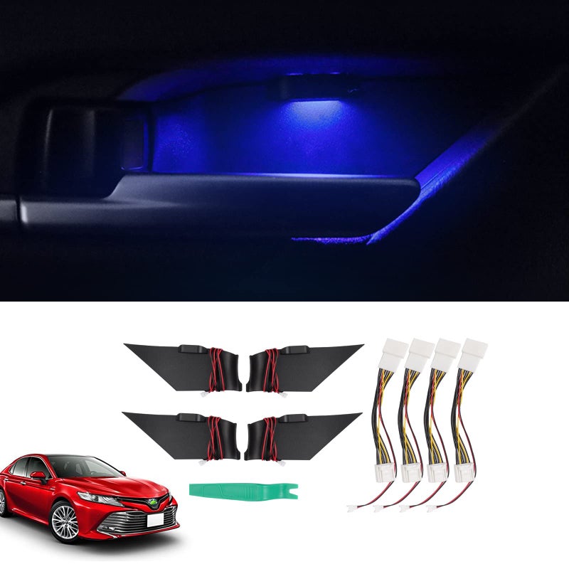 Powerty LED Light for 20182023 2024 Toyota Camry Accessories Inner Door Handle Bowl Mood Lighting Decorative Interior Lamp 4PCS Blue