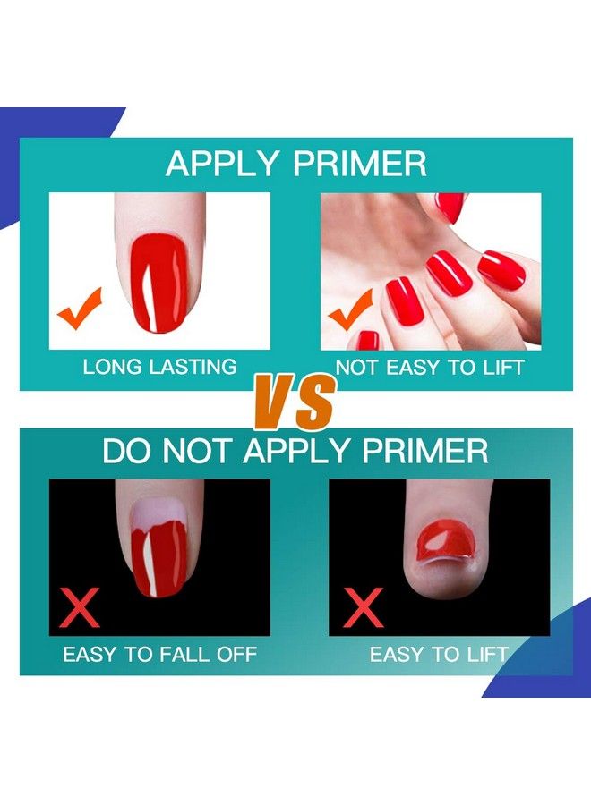 morovan برايمر أظافر احترافي خالٍ من الأحماض، لا يحترق، 0.5 أونصة، برايمر أظافر جل لبودرة الأكريليك وجل الأشعة فوق البنفسجية، يجف بسرعة في الهواء، مثبت أظافر - Image 3