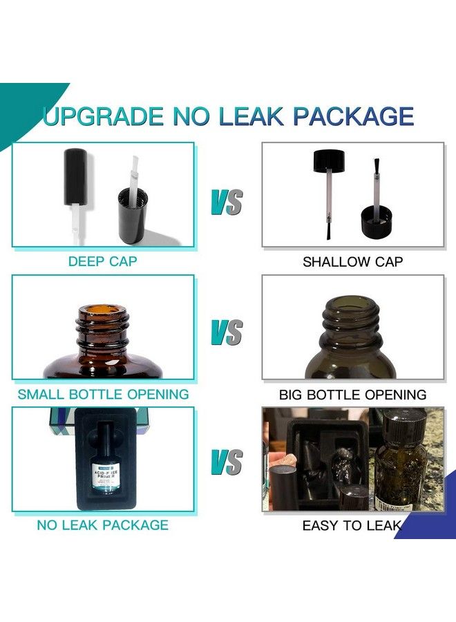 morovan برايمر أظافر احترافي خالٍ من الأحماض، لا يحترق، 0.5 أونصة، برايمر أظافر جل لبودرة الأكريليك وجل الأشعة فوق البنفسجية، يجف بسرعة في الهواء، مثبت أظافر - Image 5