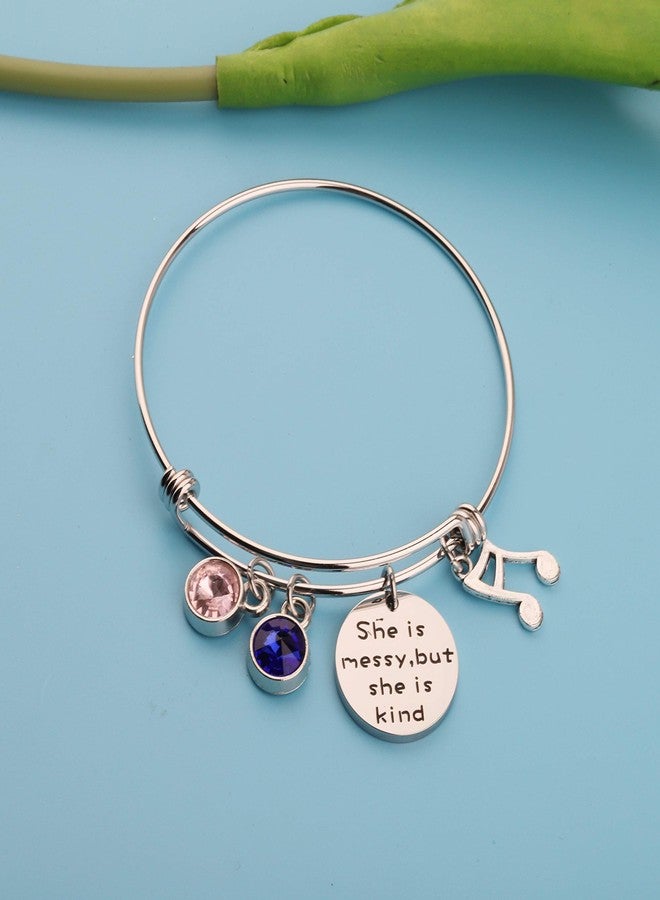 AKTAP Waitress Musical Inspired Bangle She is Messy But She's Kind Musical Quote Gift (She is Messy Quote Bracelet) - Image 3