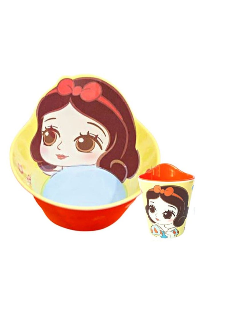Disney Melamine Anti Shock Drop Proof Dining Bowl and Cup Set for Kids and Toddlers Age 5+ above - Image 1