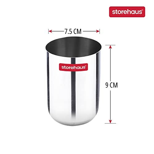 Storehaus Stainless Steel 2 pc Glass Set, Ideal for Home, Restaurants and Family Use, Kitchenware, Silver - Image 2