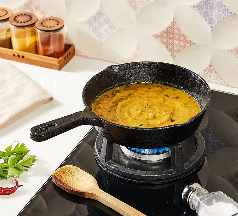 ATEVON Cast-Iron Fry Pan, 20cm, Pre-Seasoned, Induction Compatible - Durable Cookware - Image 3