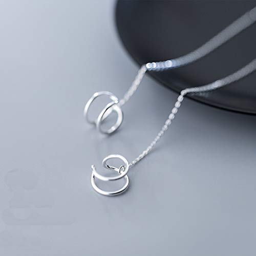 SLUYNZ 925 Sterling Silver Cuff Earrings Threader Chain for Women Crawler Earrings Wrap Earrings (Style 1) - Image 4