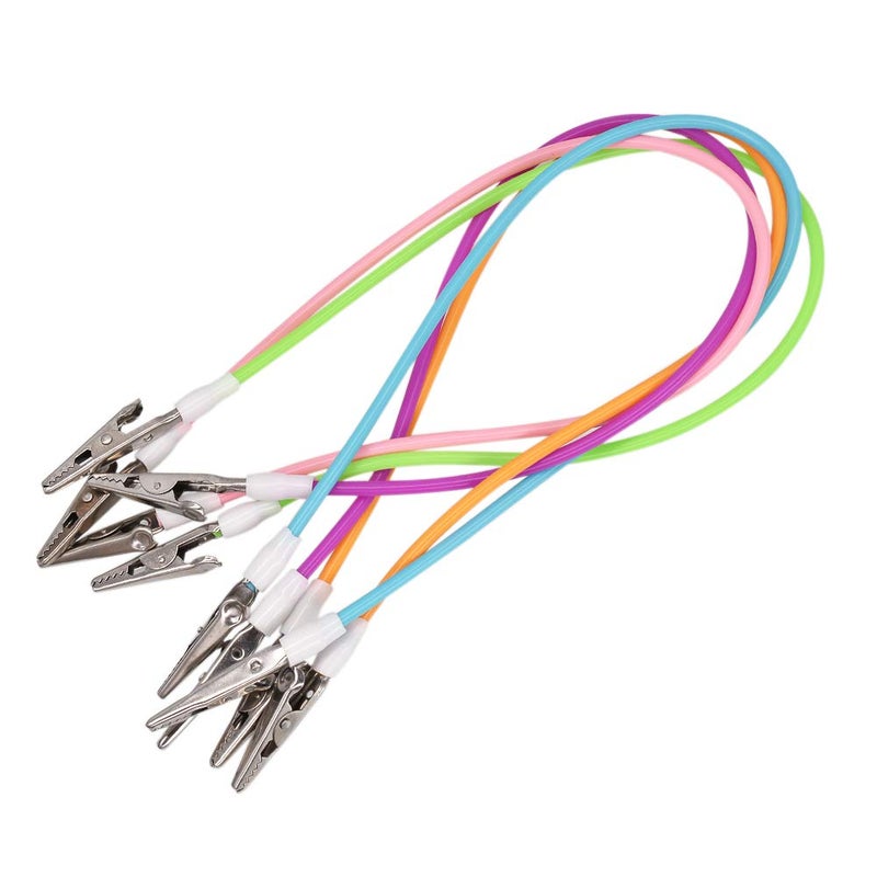 Angzhili 5 Pcs Dental Bib ClipsSilicone Napkin Clip Bib Holders with Colorful Silicone Lanyard and Stainless Steel ClipMulticolor