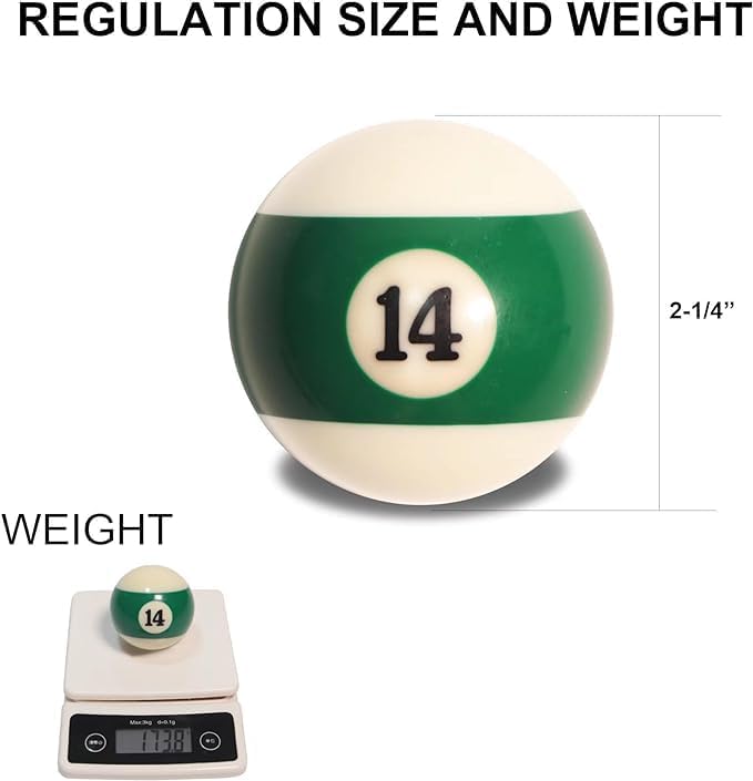 PRIME TAG Billiard Ball Set 16-Piece Premium Resin Pool Ball Set for Home, Club & Professional Billiards (52.5mm/57.2mm) - Image 4