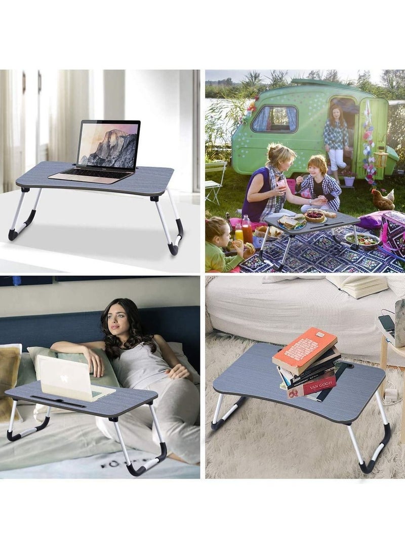 Smart Standard Multi Purpose Laptop Table With Dock Stand Foldable And Portable Engineered Wood With Cup Holder - Image 4