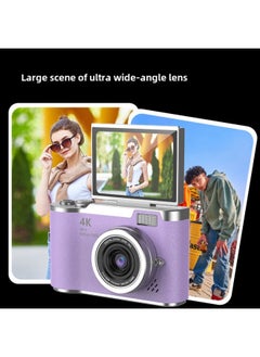 Generic Flip Digital Camera Campus Selfie Entry Machine Student Card Machine Video Recording Retro Camera Gift-Body Color:Lk007 Pink Standard Version  - Image 5