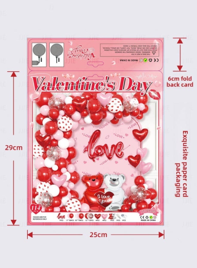 Eilimi 112pcs Valentines Balloon Arch Kit with Red Confetti Pink White Love Foil Balloons for Valentine Galentines Day Bridal Shower Engagement Wedding Birthday Party Decorations - Image 3