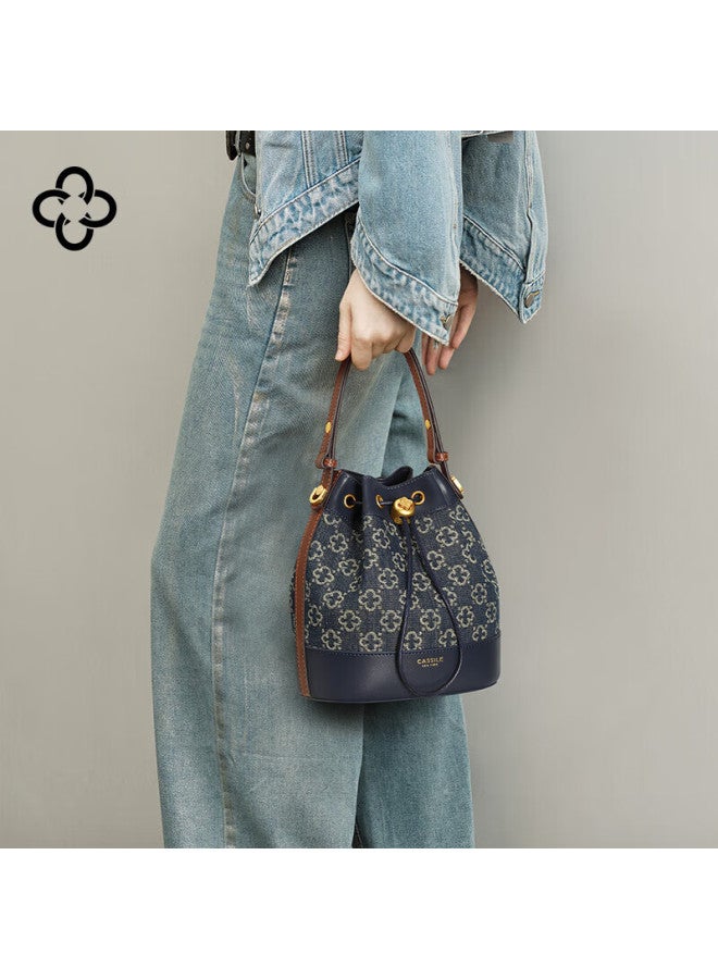 Cassile Bucket Bag For Women, Commuter Retro Floral Pattern Large Capacity Light Luxury Handheld Crossbody Bag, Birthday New Year Gift - Image 1