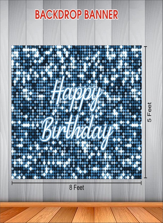 Party Baazaar Blue Birthday Backdrop 5x4 Ft | Backdrops for Decoration | Birthday Decoration Backdrop | Banner for Kids Theme Party - Image 3
