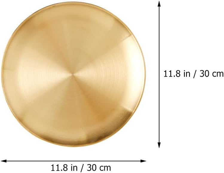 comfrt Stainless Steel Round Plate, Dinner Plate Dish, Metal Tray, BBQ Trays, Kids Dinner Metal Plates, Round Serving Salad Plates ( 30cm/ 12inch ) - Image 4