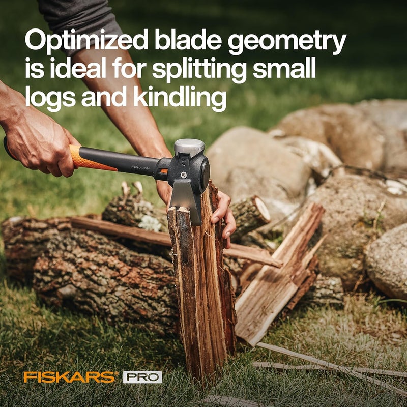 Fiskars Pro IsoCore Maul - 2.5-Pound Wood Splitter for Small Size Logs and Kindling with Shock-Absorbing Handle - Black/Orange - Image 4