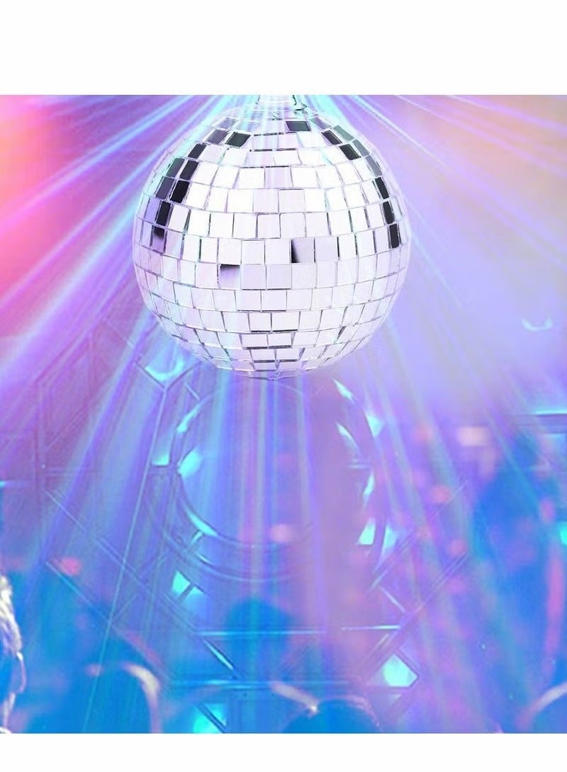 Realfrog 2 Pieces Mirror Disco Ball, Silver Hanging Ball for 50s 60s 70s Disco DJ Light Effect Party, Hanging Ball for Party Home Decoration Stage Props School Festivals Favors Festivals (4 Inch) - Image 2