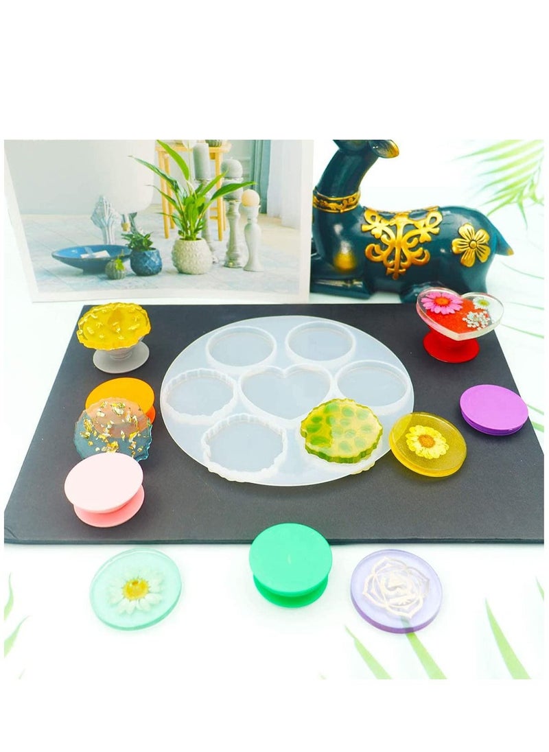 SYOSI - Epoxy mold Resin Moulds DIY Clear Silicone Epoxy Resin Molds for Pendants Jewelry Making DIY Craft with Casting Molds Tools Set For Aromatherapy Candle Epoxy Resin Real Dried Flower Dry Plants - Image 1