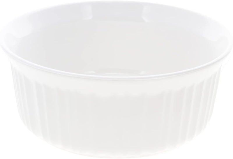 Corningware FS5 1.5qt Round French White Casserole Dish & F-5-PC 1.5qt French White Plastic Lid - Image 2