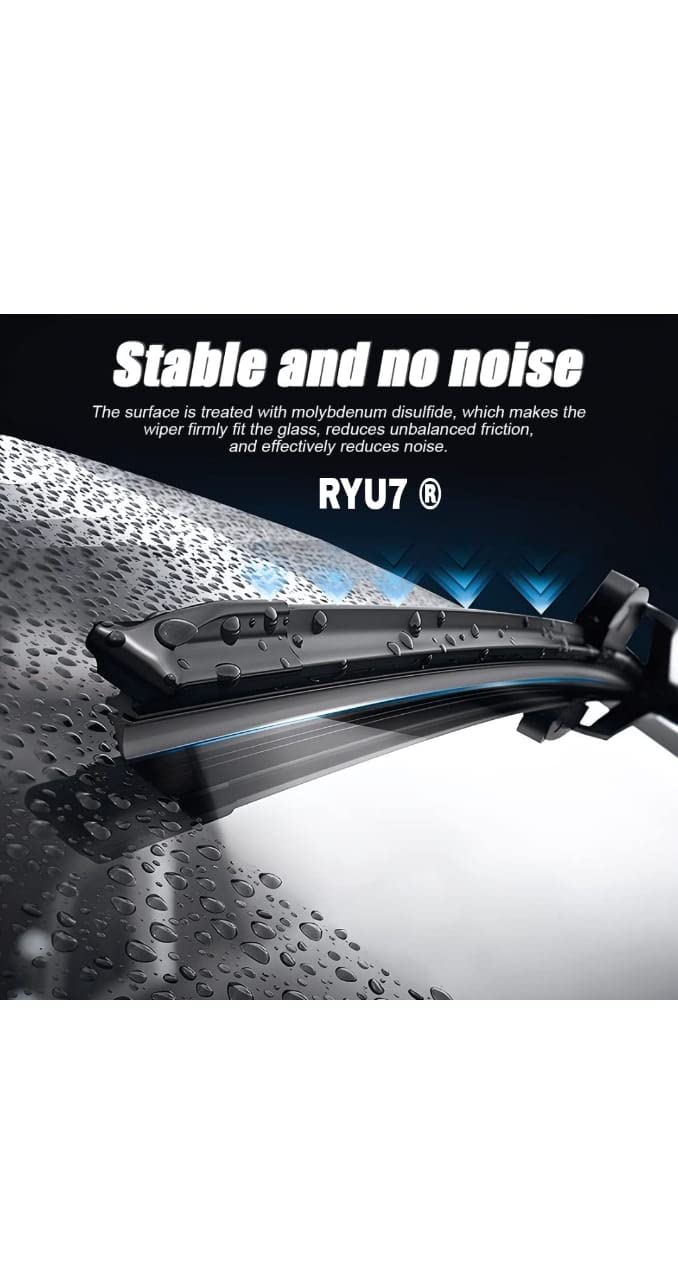 RYU7® Front Beam Wiper Blades Fits for Ace Gold, Size- 20" 17" (Pack of 2) - Image 2