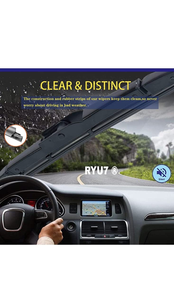RYU7® Front Beam Wiper Blades Fits for Ace Gold, Size- 20" 17" (Pack of 2) - Image 3