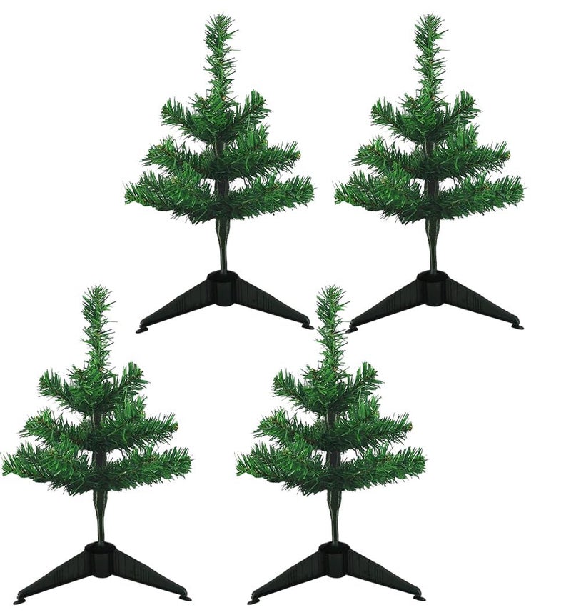 Evisha Evisha 4 Pcs Small Christmas Tree for Christmas Party Decoration Size 1 Ft Santa Claus Special Merry Christmas Decoration Tree with Stand for Xmas Decoration  - Image 1