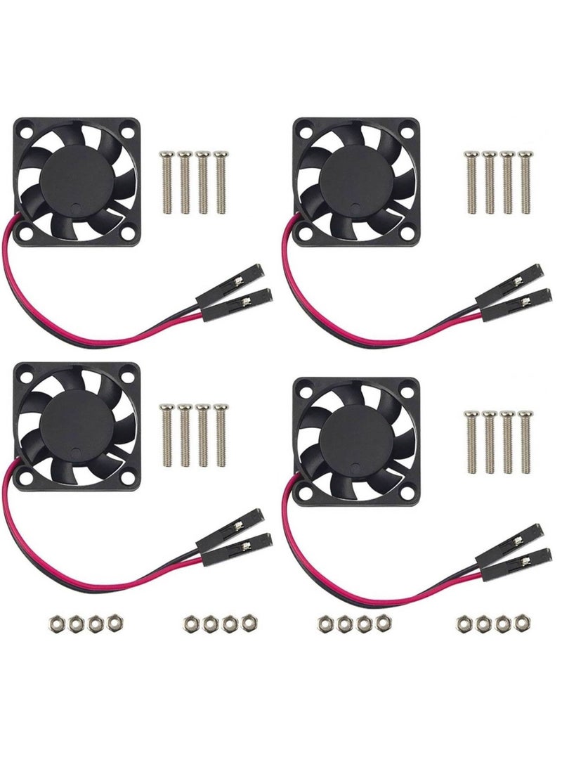 Raspberry Pi 4 Fan, Cooling Fan Brushless 3.3V 5V DC Silent for 4B / 3B+ RetroFlag NESPI Enclosure (30mmx30mmx7mm) (Black Set of 4) - Image 1